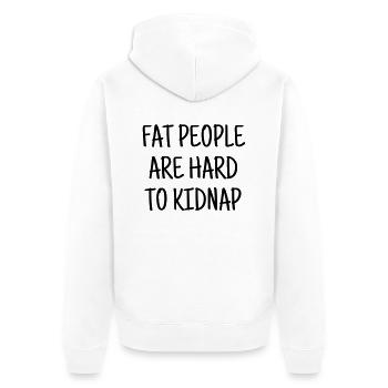 Gros / Grosse / Humour / Kilo / Drôle - Veste à capuche bio Premium Unisexe - blanc - Dos - Thijin (182cm)
