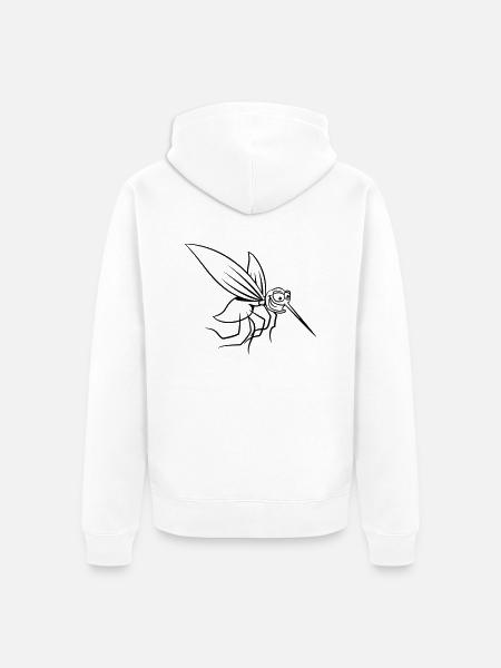 Mücke witzig stechen comic - Unisex Premium Bio Zip Hoodie - Weiß