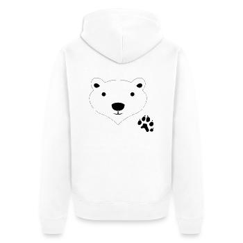 Polar Bear - Unisex Premium Bio Zip Hoodie - Weiß - Hinten - Thijin (182cm)