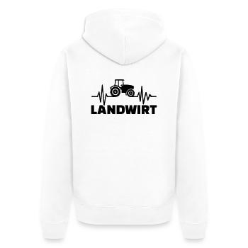 Landwirt - Unisex Premium Bio Zip Hoodie - Weiß - Hinten - Thijin (182cm)