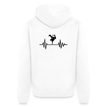 Breakdance - Unisex Premium Organic Zip Hoodie - white - Back - Thijin (182cm)