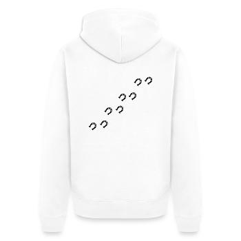 Symbole - Hufe - Unisex Premium Bio Zip Hoodie - Weiß - Hinten - Thijin (182cm)