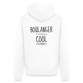 Baker Bakery Boulanger Bäcker Bäckerei Boulangerie - Unisex Premium Organic Zip Hoodie - white - Back - Thijin (182cm)