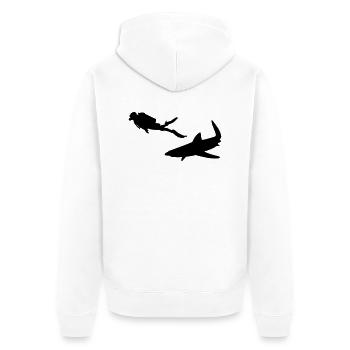 Diving - Tauchen - Taucher - Unisex Premium Bio Zip Hoodie - Weiß - Hinten - Thijin (182cm)