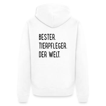 Tierpfleger - Unisex Premium Bio Zip Hoodie - Weiß - Hinten - Thijin (182cm)