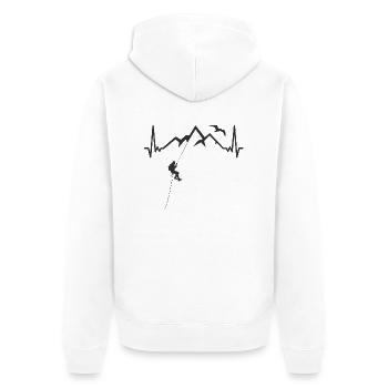 Wandern Klettern Berge - Climbing Mountains EKG - Unisex Premium Bio Zip Hoodie - Weiß - Hinten - Thijin (182cm)