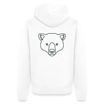 Grizzly Bear 1 color bear face - Unisex Premium Organic Zip Hoodie - white - Back - Thijin (182cm)