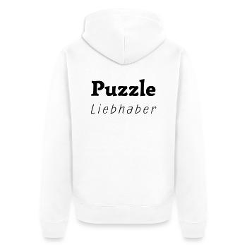 Puzzle Liebhaber Lovers - Unisex Premium Bio Zip Hoodie - Weiß - Hinten - Thijin (182cm)