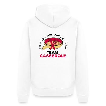 TEAM CASSEROLE - Veste à capuche bio Premium Unisexe - blanc - Dos - Thijin (182cm)