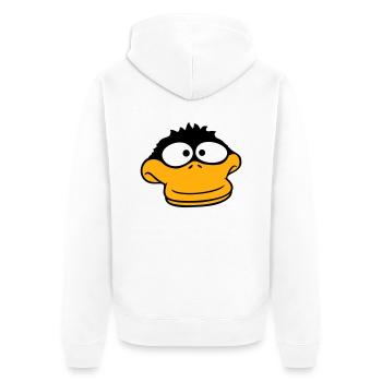 Duck looks funny goofy anxious confused comic - Unisex Premium Organic Zip Hoodie - white - Back - Thijin (182cm)