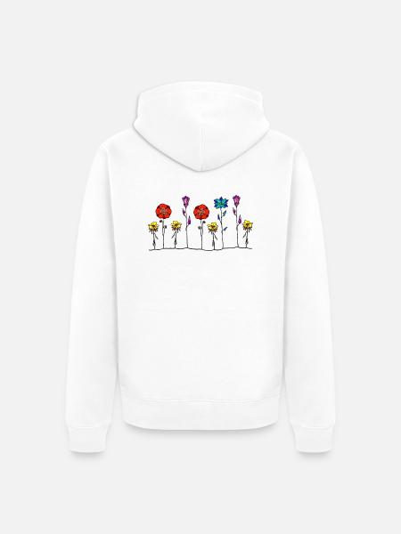 Blumen - Unisex Premium Bio Zip Hoodie - Weiß