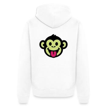 Affe Lustig Comic - Unisex Premium Bio Zip Hoodie - Weiß - Hinten - Thijin (182cm)