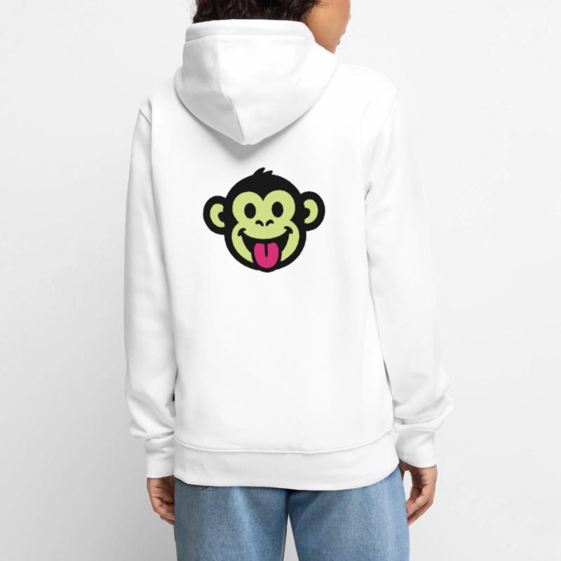 Monkey Funny Comic Unisex Premium Organic Zip Hoodie