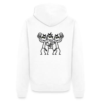 Unicorn Beer Crew - Veste à capuche bio Premium Unisexe - blanc - Dos - Thijin (182cm)