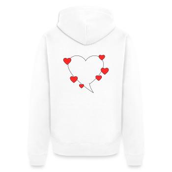 Speech bubble with hearts - Unisex Premium Organic Zip Hoodie - white - Back - Thijin (182cm)