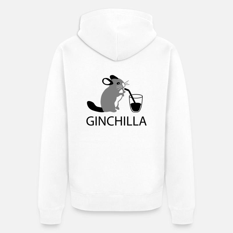 ginchilla - Gin et de refroidissement - Veste à capuche bio Premium Unisexe - blanc