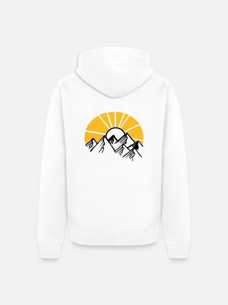 berge - Unisex Premium Bio Zip Hoodie - Weiß