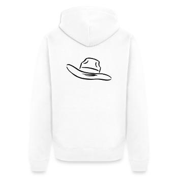 hut ... von wicki_de - Unisex Premium Bio Zip Hoodie - Weiß - Hinten - Thijin (182cm)