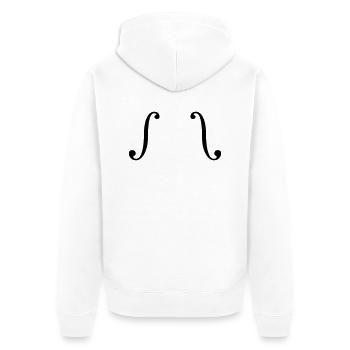 Schallloch Cello - Unisex Premium Bio Zip Hoodie - Weiß - Hinten - Thijin (182cm)
