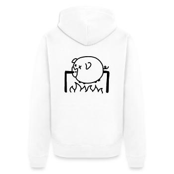 Porc Barbecue - Line - Veste à capuche bio Premium Unisexe - blanc - Dos - Thijin (182cm)