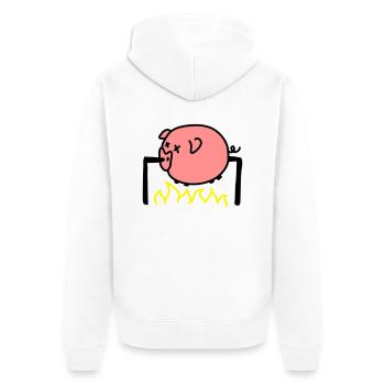 Porc Barbecue - Veste à capuche bio Premium Unisexe - blanc - Dos - Thijin (182cm)