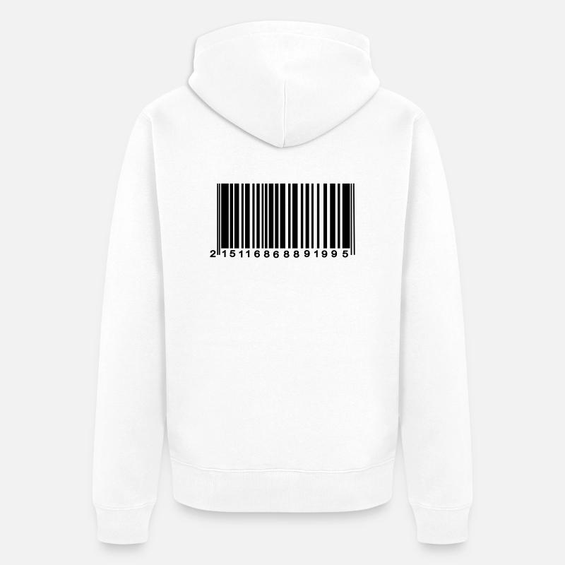 code barre chiffré - Veste à capuche bio Premium Unisexe - blanc