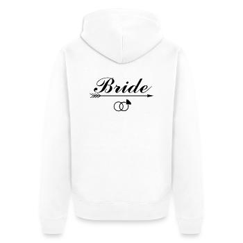 Bride - Unisex Premium Organic Zip Hoodie - white - Back - Thijin (182cm)