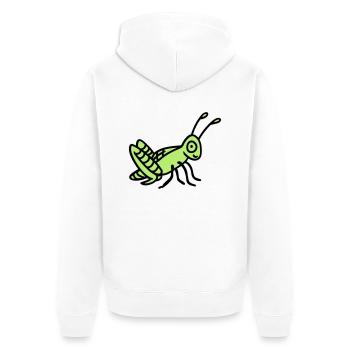 Sauterelle - Veste à capuche bio Premium Unisexe - blanc - Dos - Thijin (182cm)