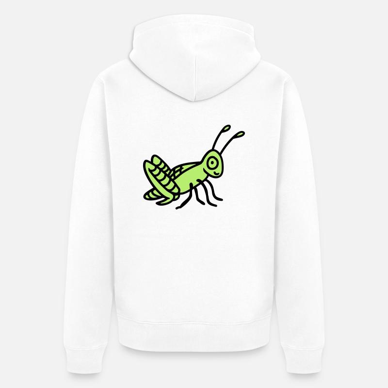 Grashüpfer - Unisex Premium Bio Zip Hoodie - Weiß