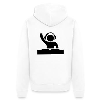 Dj - Unisex Premium Bio Zip Hoodie - Weiß - Hinten - Thijin (182cm)