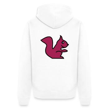 squirrel - Unisex Premium Bio Zip Hoodie - Weiß - Hinten - Thijin (182cm)
