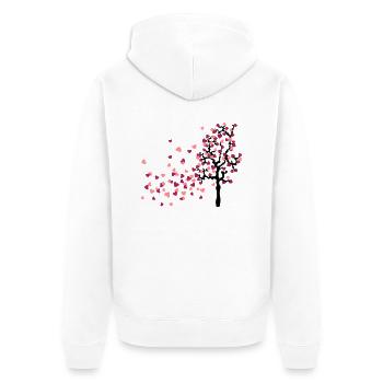 tree heart love wind autumn - Unisex Premium Bio Zip Hoodie - Weiß - Hinten - Thijin (182cm)