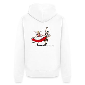 Tanzendes Paar - Unisex Premium Bio Zip Hoodie - Weiß - Hinten - Thijin (182cm)
