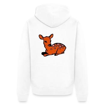 Fawn - Unisex Premium Organic Zip Hoodie - white - Back - Thijin (182cm)