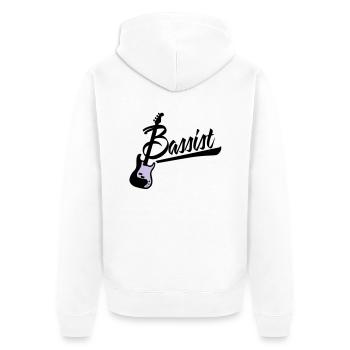 bassist - Unisex Premium Bio Zip Hoodie - Weiß - Hinten - Thijin (182cm)