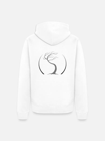 tao zen tree - Unisex Premium Organic Zip Hoodie - white