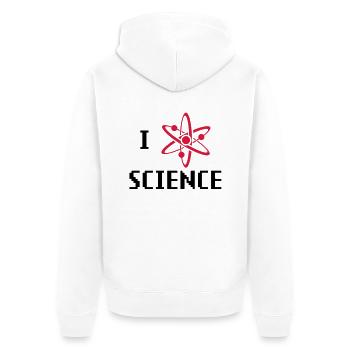 i heart science - Unisex Premium Organic Zip Hoodie - white - Back - Thijin (182cm)