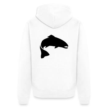 fish__f1 - Veste à capuche bio Premium Unisexe - blanc - Dos - Thijin (182cm)
