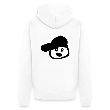 Boy in Cap - Unisex Premium Bio Zip Hoodie - Weiß - Hinten - Thijin (182cm)