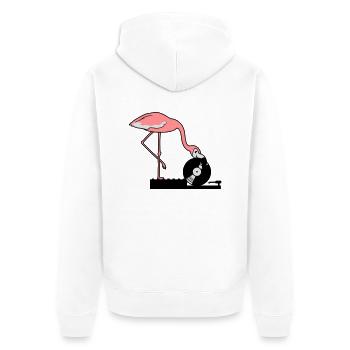 musik party feiern disko club auflegen mischpult v - Unisex Premium Bio Zip Hoodie - Weiß - Hinten - Thijin (182cm)