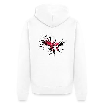 Splash - Unisex Premium Organic Zip Hoodie - white - Back - Thijin (182cm)