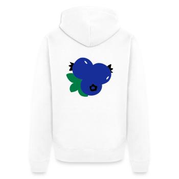 blueberries_fruits - Unisex Premium Organic Zip Hoodie - white - Back - Thijin (182cm)