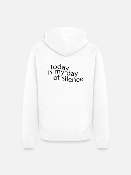 day of silence - Unisex Premium Organic Zip Hoodie - white