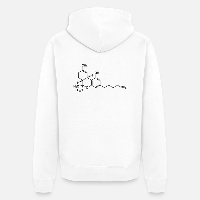 THC Tetrahydrocannabinol - Veste à capuche bio Premium Unisexe - blanc