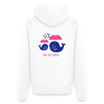 Sauver les baleines-Protège la baleine sauvez les - Veste à capuche bio Premium Unisexe - blanc - Dos - Thijin (182cm)