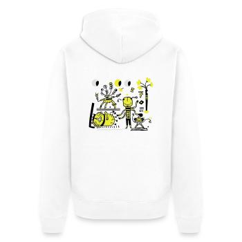 Universe - Unisex Premium Organic Zip Hoodie - white - Back - Thijin (182cm)