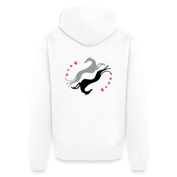 Greyhounds tumble - Unisex Premium Organic Zip Hoodie - white - Back - Thijin (182cm)