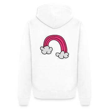Kinderzeichnungen: Regenbogen - Unisex Premium Organic Zip Hoodie - white - Back - Thijin (182cm)