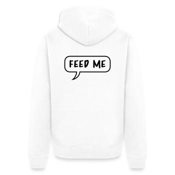 Speech Bubble Talk Comic Cartoon Feed Me logo desig - Unisex Premium Organic Zip Hoodie - white - Back - Thijin (182cm)