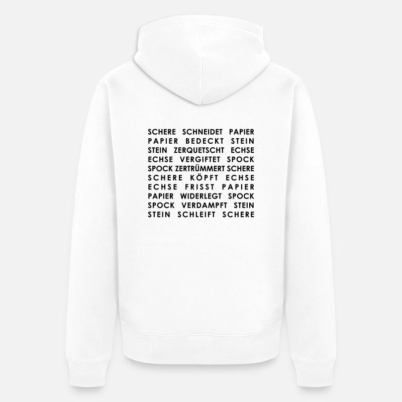 stein_papier_schere_echse_spock - Unisex Premium Bio Zip Hoodie - Weiß